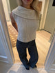 Elinor off shoulder knitted vest - Off white
