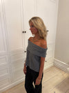 Elinor off shoulder knitted vest - Grey