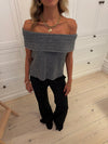 Elinor off shoulder knitted vest - Grey