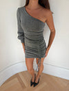 Kalina one-shoulder dress - silver