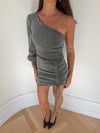 Kalina one-shoulder dress - silver