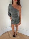 Kalina one-shoulder dress - silver