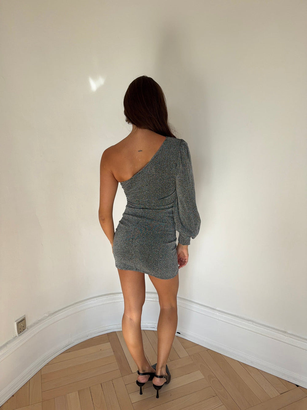 Kalina one-shoulder dress - silver