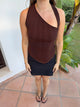 Frey one shoulder top - Brown