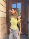 Tanua one shoulder top with smock – Yellow