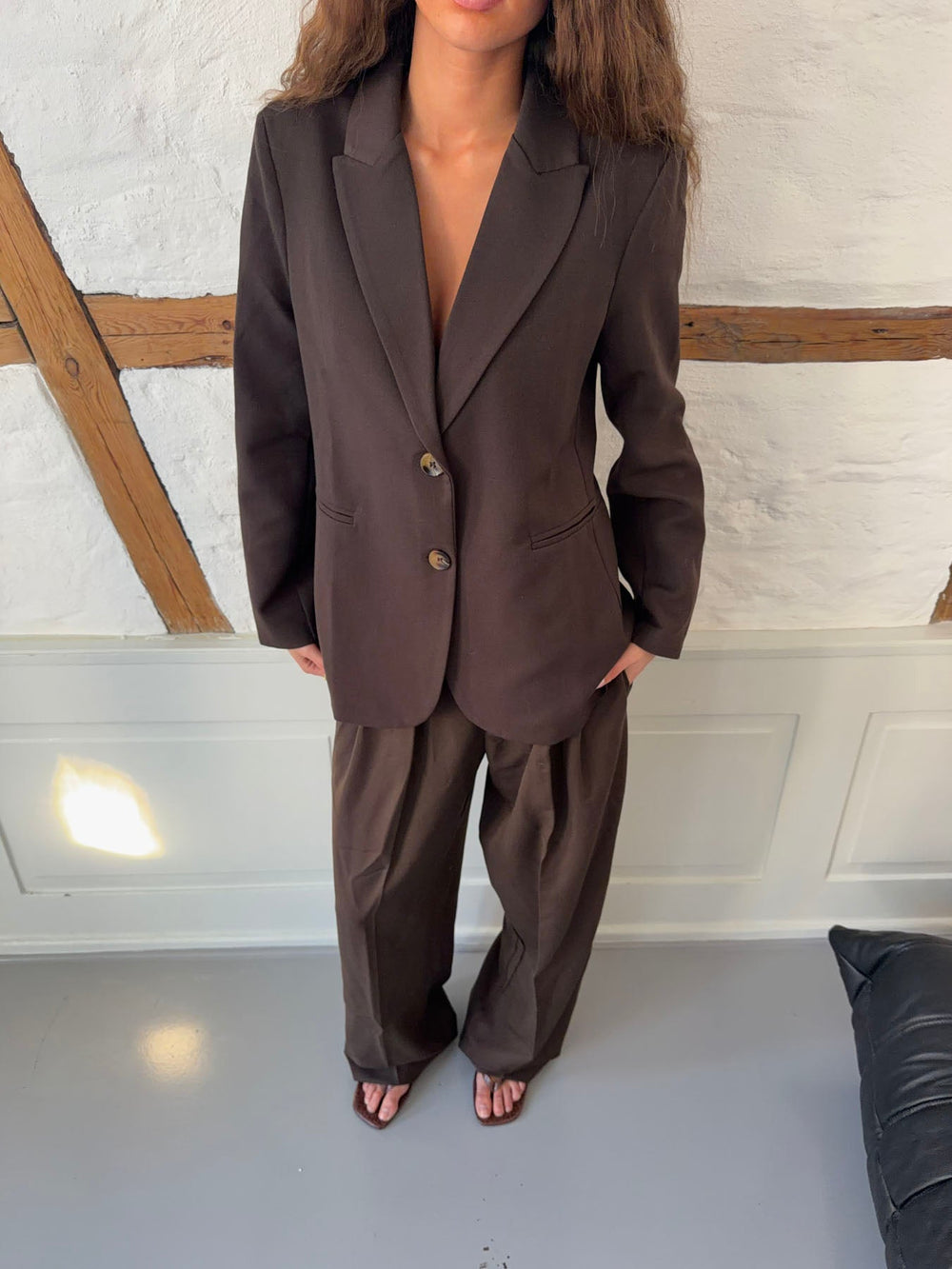 Sonija oversized blazer - Brown