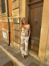 Islabel trousers – Beige/white