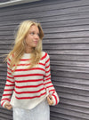 Peddey knit sweater - red/white