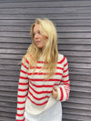 Peddey knit sweater - red/white