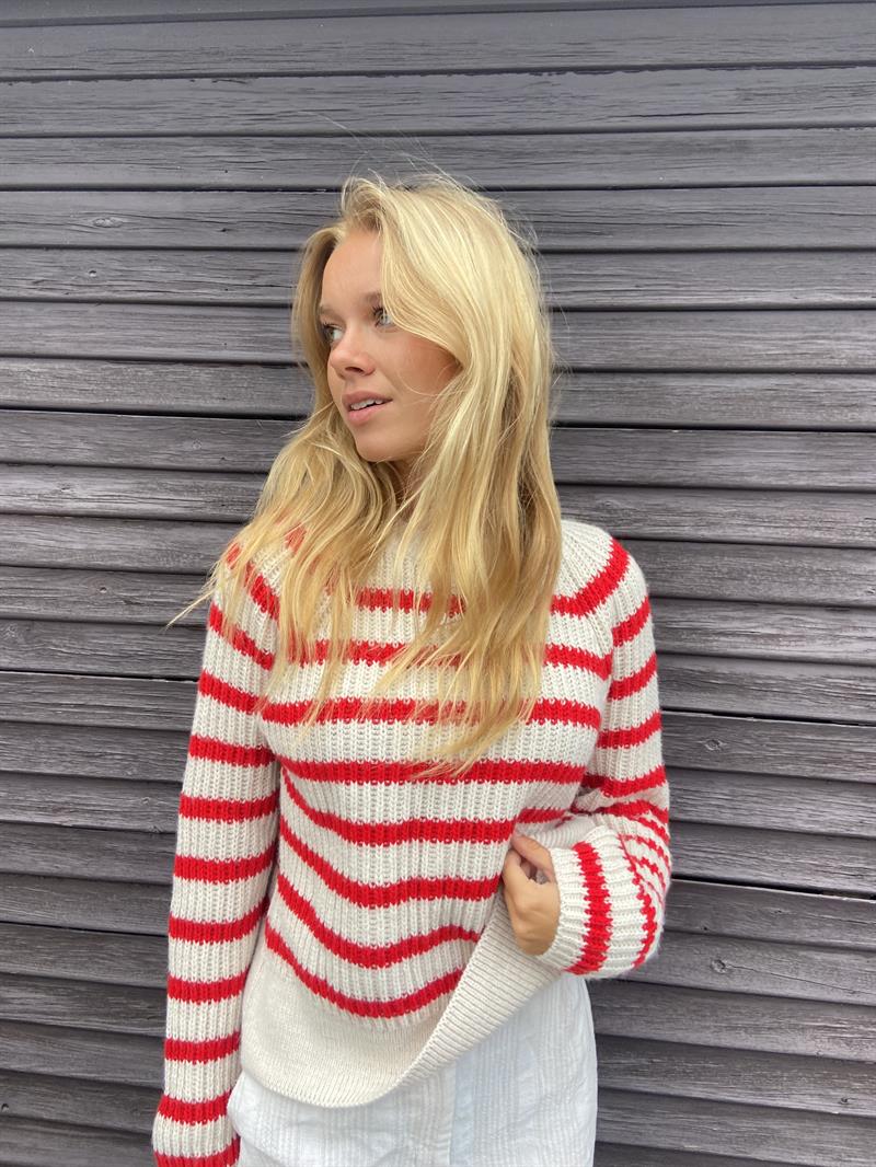 Peddey knit sweater - red/white
