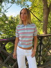 Luca polo with stripes - Blue/red/white