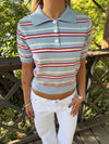 Luca polo with stripes - Blue/red/white
