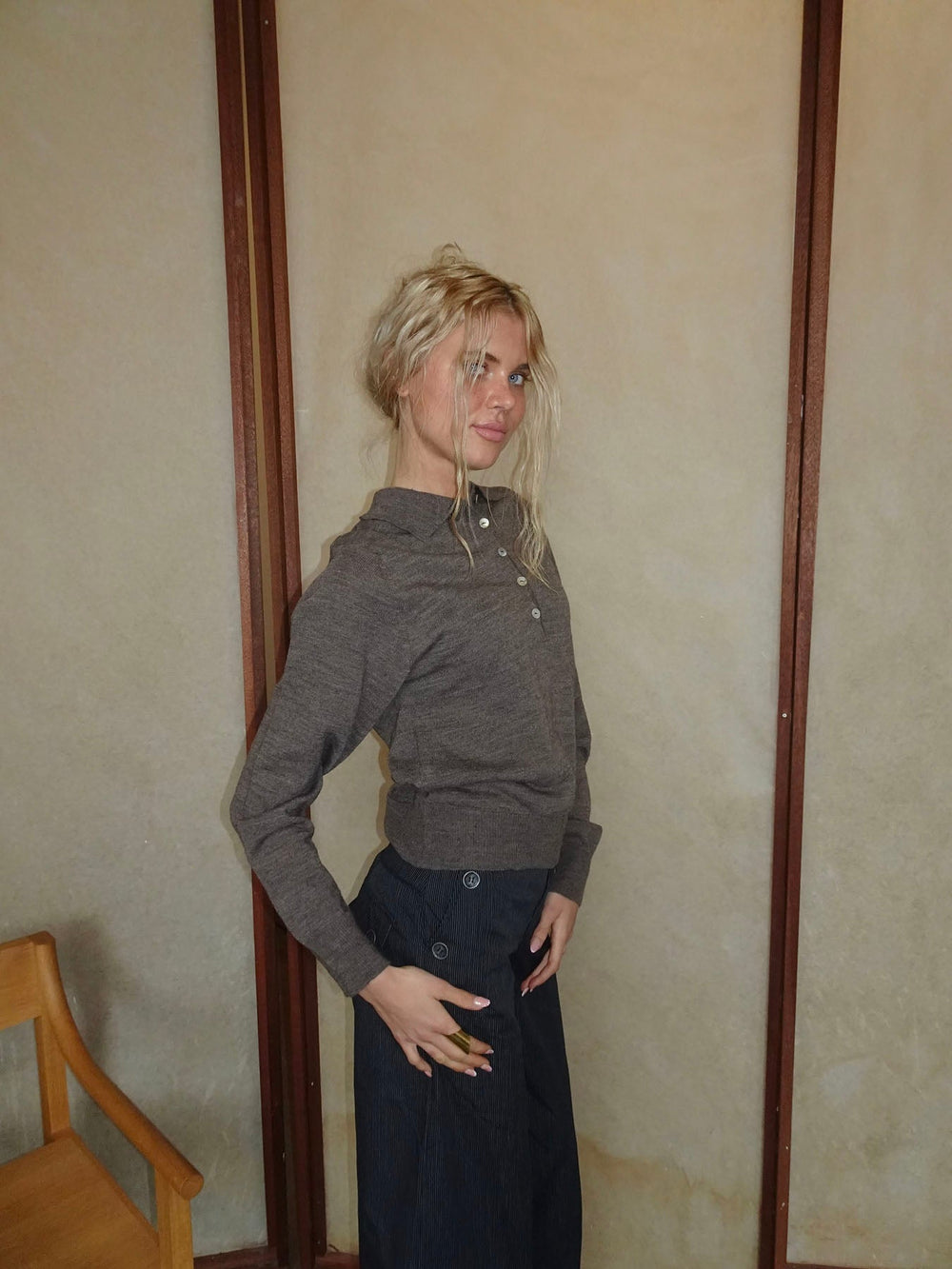 Jajana polo knit - Brown