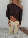 Emilie poncho with glitter – Brown