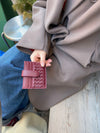 Boston woven card holder - Burgundy