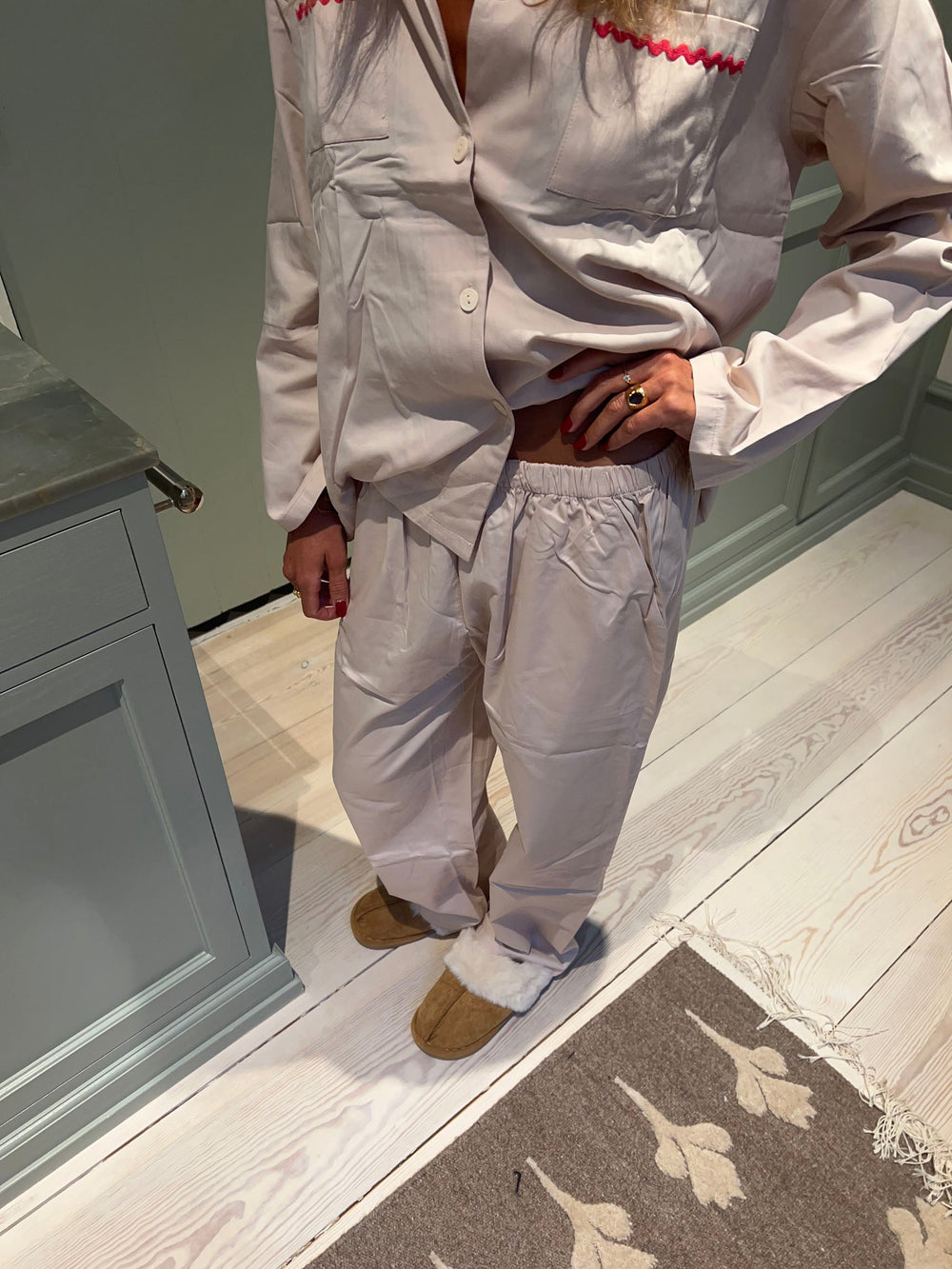 Pinja pyjamas set - Beige/red