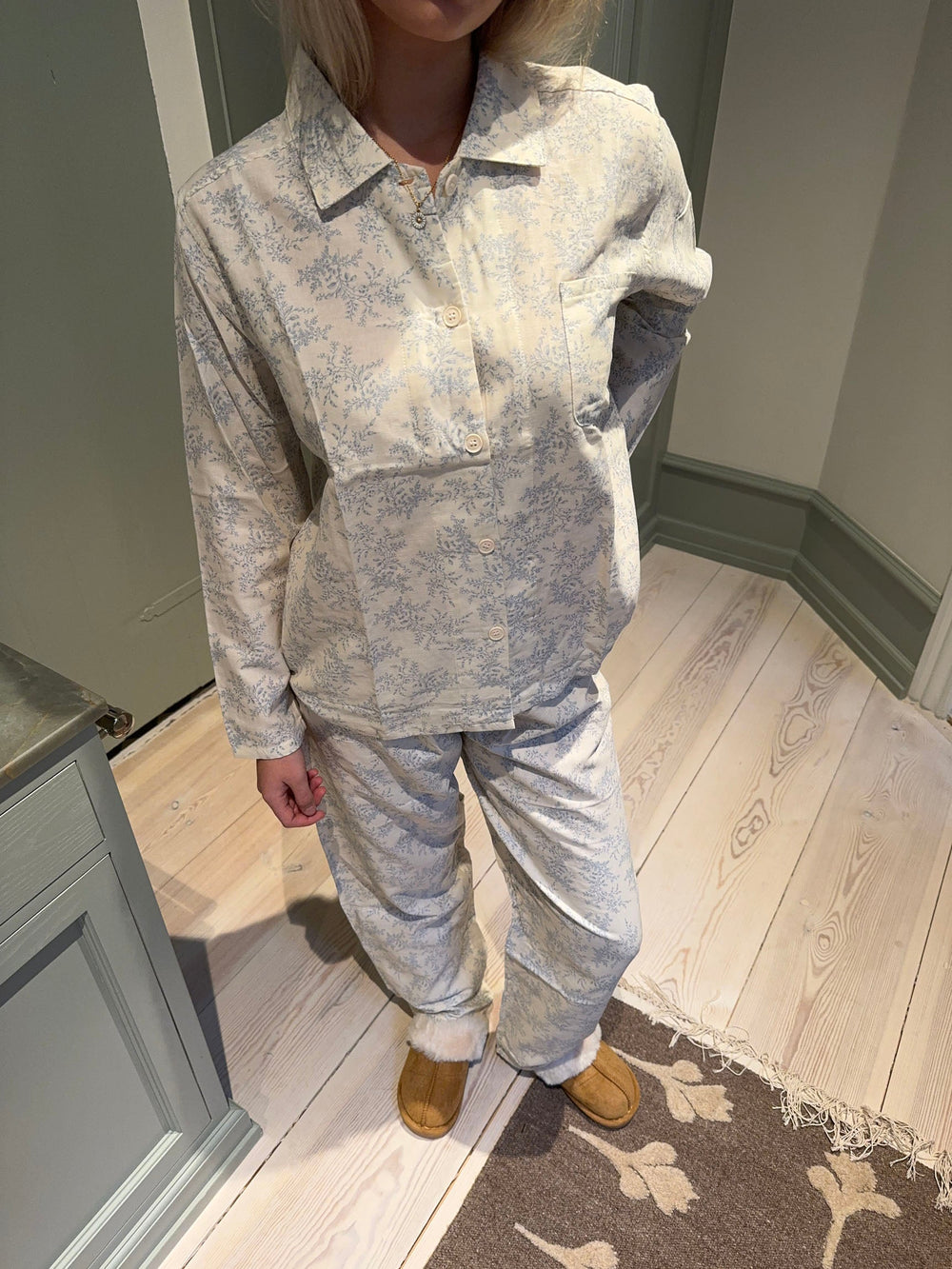 Esme pyjamas set - Off White/Blue