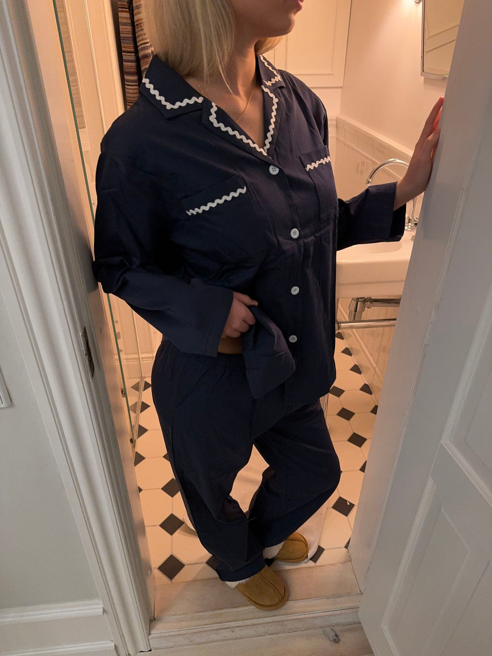 Pinja pyjamas set - Navy/White
