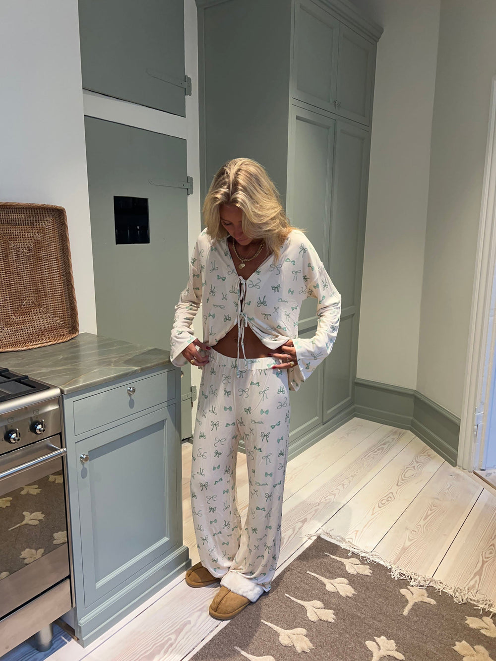 Linnea pyjamas pants with bows - Off white