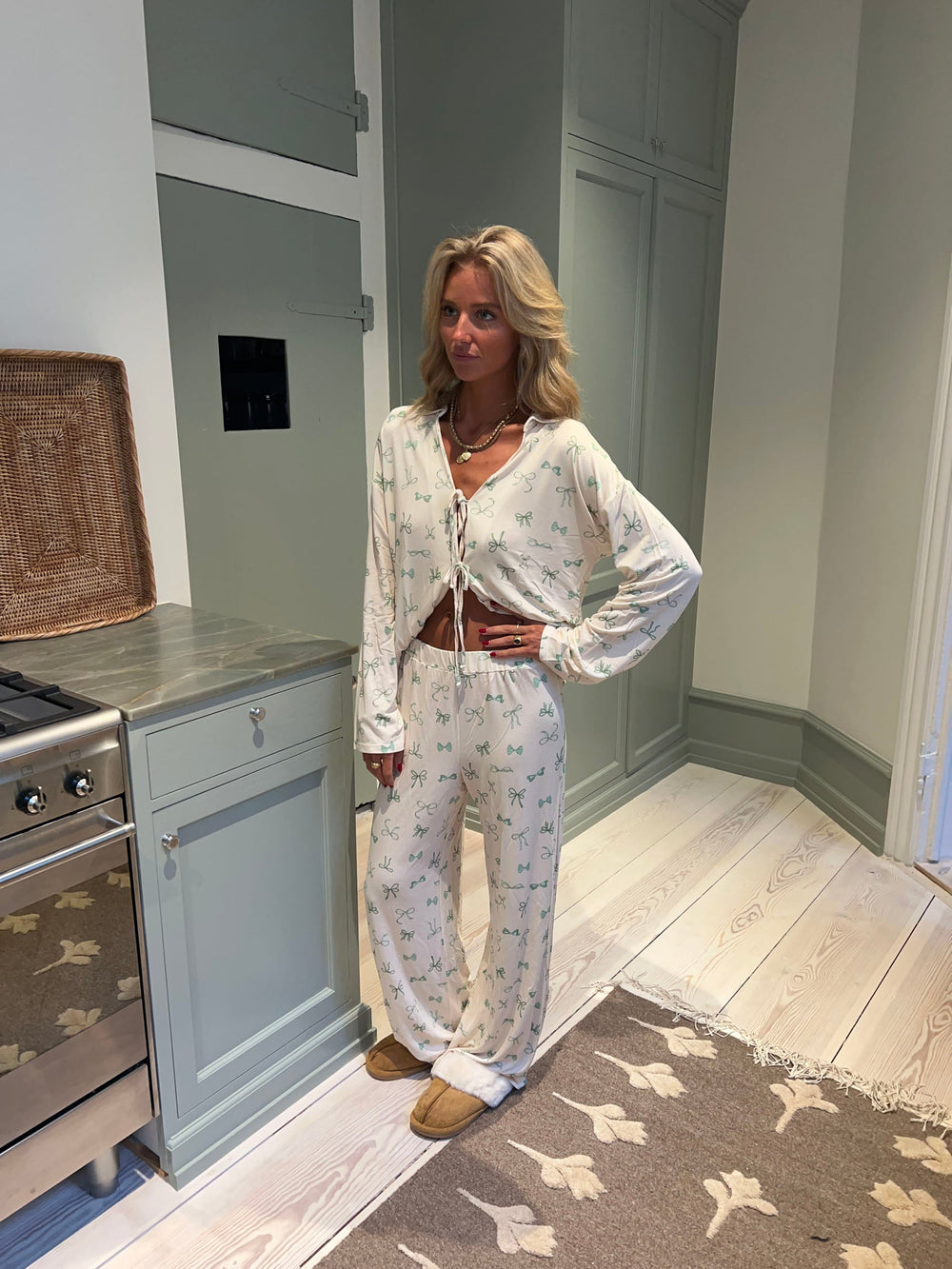 Linnea pyjamas pants with bows - Off white