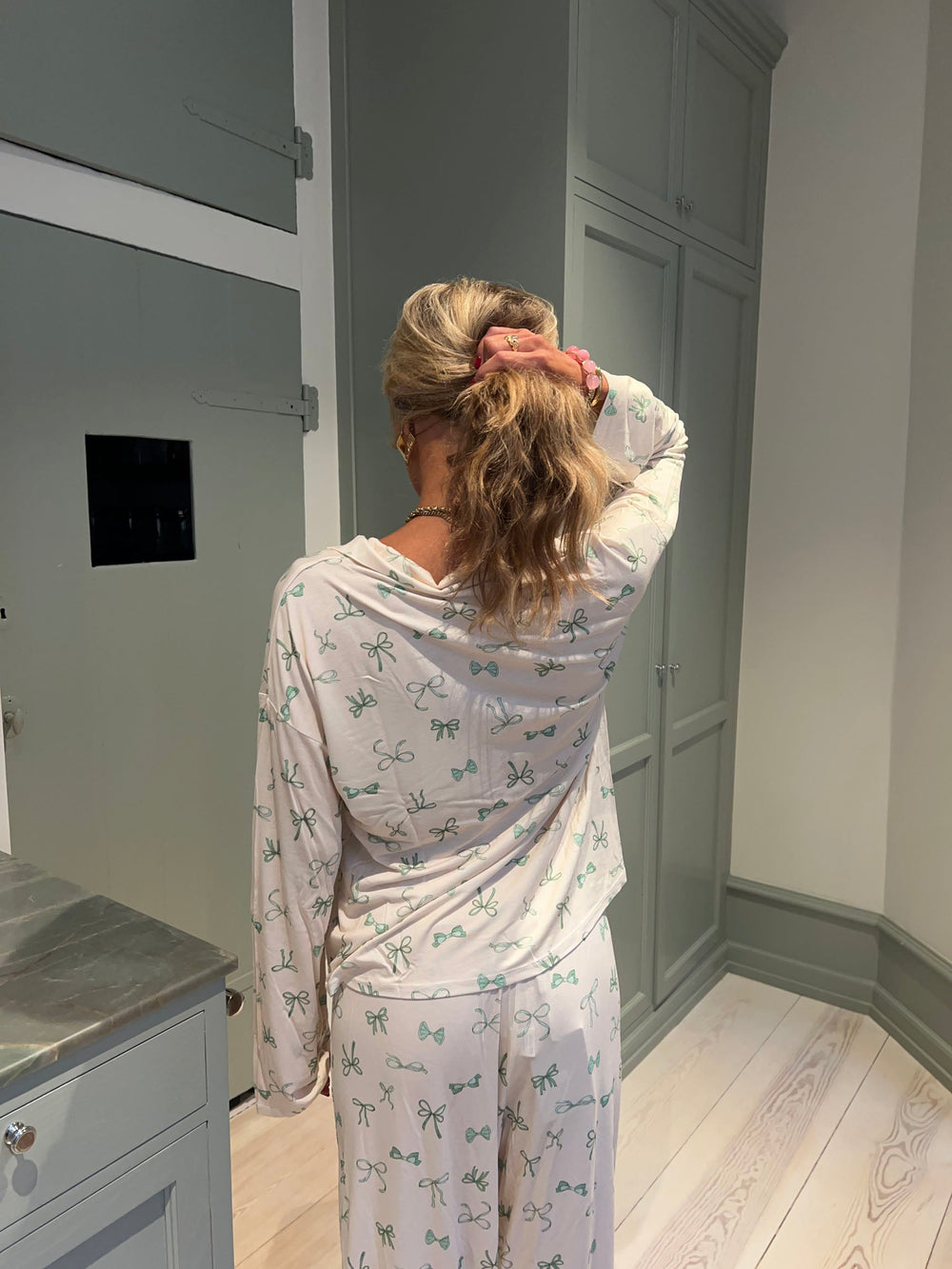 Linnea pyjamas blouse with bows - Off white
