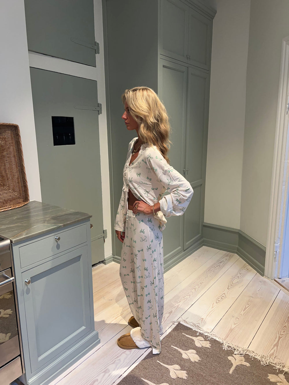Linnea pyjamas pants with bows - Off white