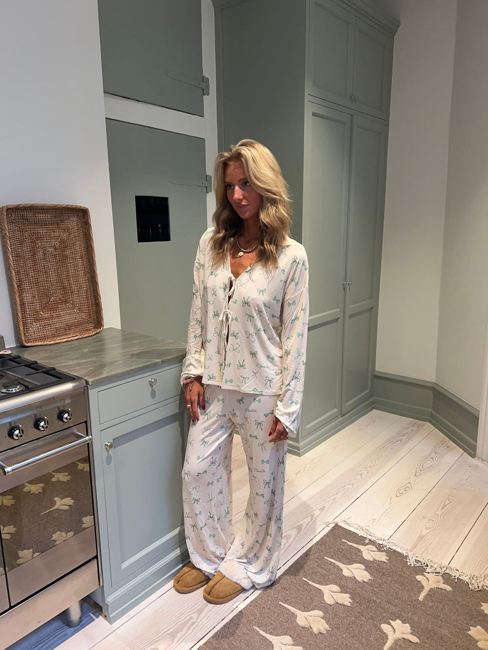 Linnea pyjamas blouse with bows - Off white
