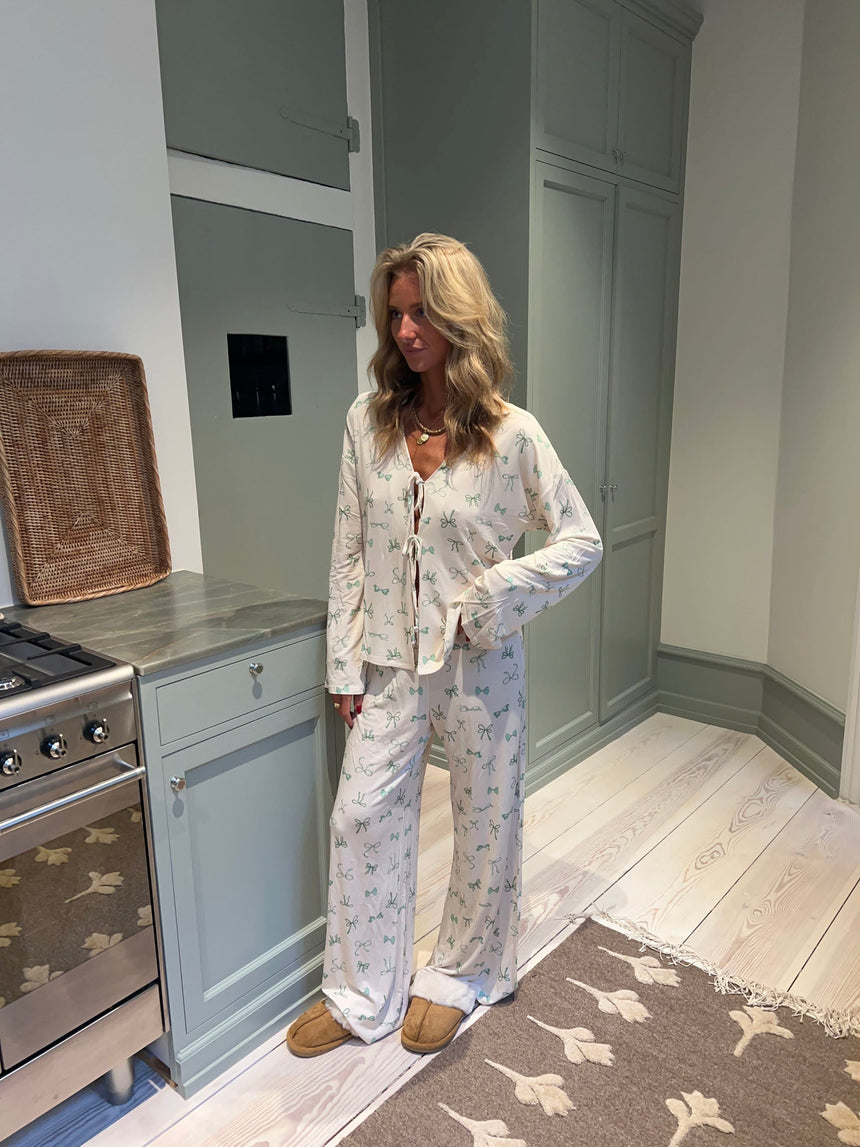 Linnea pyjamas pants with bows - Off white
