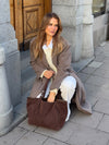 Tolouse suede bag - Dark brown