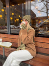 Mio gloves and scarf set – Green/brown/khaki