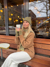 Mio gloves and scarf set – Green/brown/khaki