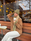 Mio gloves and scarf set – Green/brown/khaki