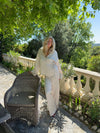 Rianah satin blouse with tie detail - White