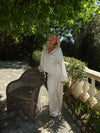 Cammie satin loose pants - White