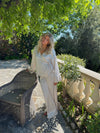 Cammie satin loose pants - White