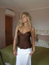 Melivia satin top – Brown