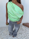 Lavina satin top - Green