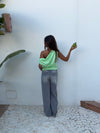 Lavina satin top - Green