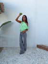 Lavina satin top - Green
