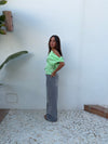 Lavina satin top - Green