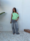 Lavina satin top - Green