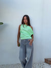 Lavina satin top - Green
