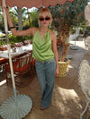 Milena satin top with tie detail
