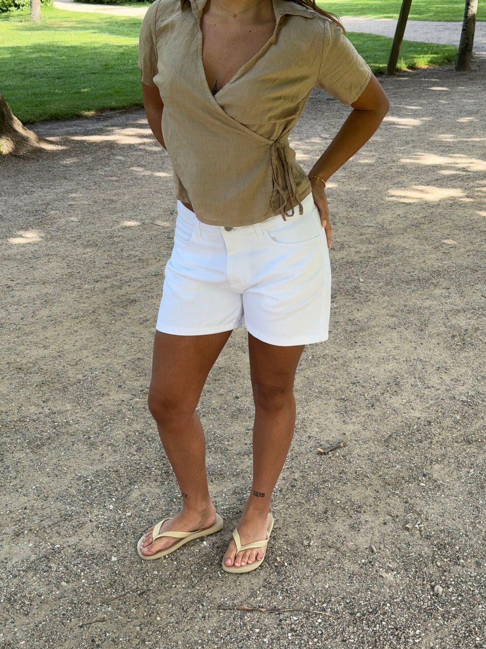 Filine shorts - White denim