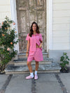 Lula shorts with stripes – Pink/white/black