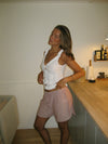 Clariana shorts with stripes - Red/white