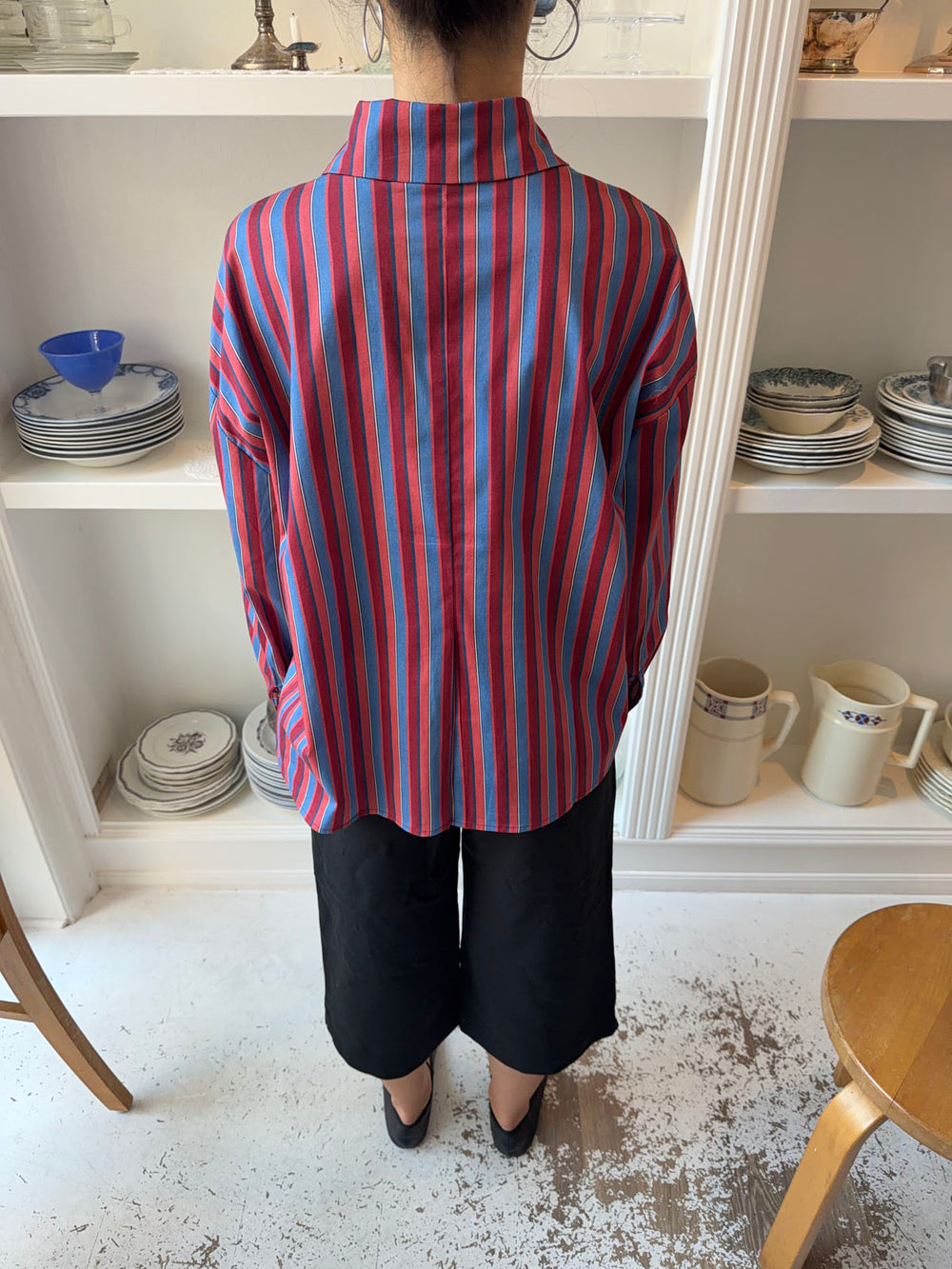 Kendall button shirt with stripes - Pink/blue