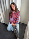 Kendall button shirt with stripes - Pink/blue