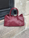 Milu shoulder bag in woven - Burgundy