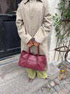 Milu shoulder bag in woven - Burgundy